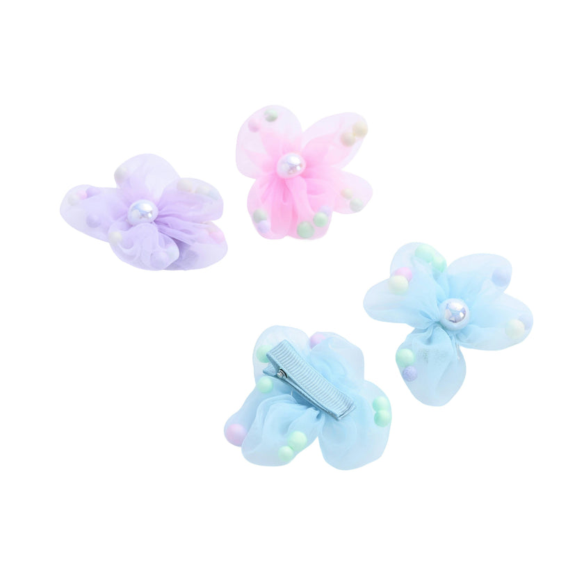 Sheer Petal Flower Hair Clip Set