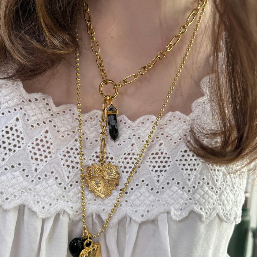 LIMITED EDITION LOVE & CRYSTAL CHARM NECKLACE