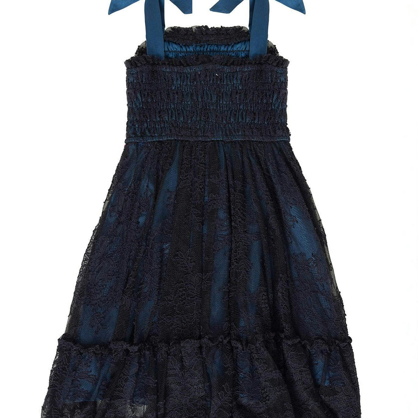 Mini Isadora Dress in Navy & Black