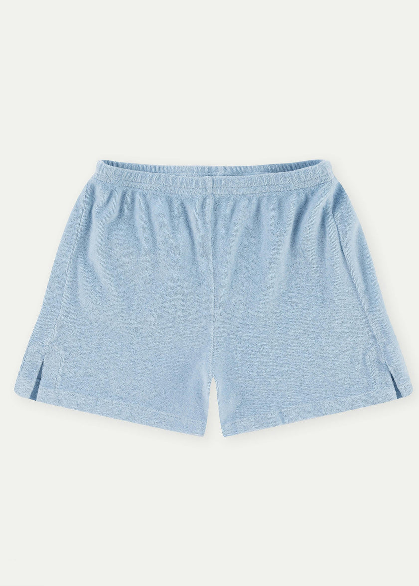 Light Blue Terry Cotton Shorts