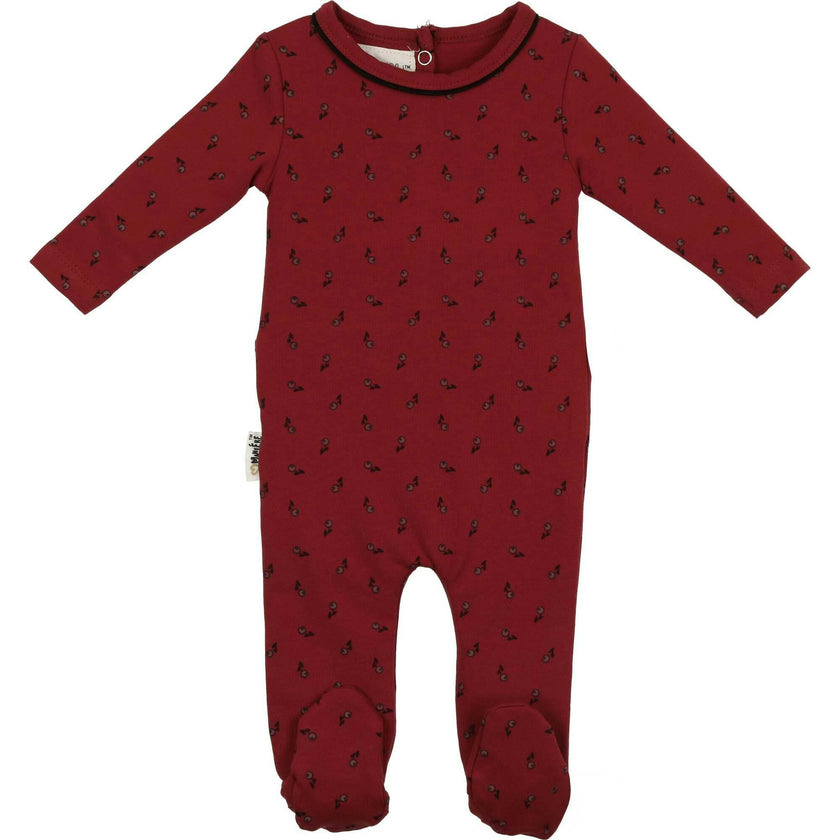 Winter Berries Round Neck Long Sleeve Footie