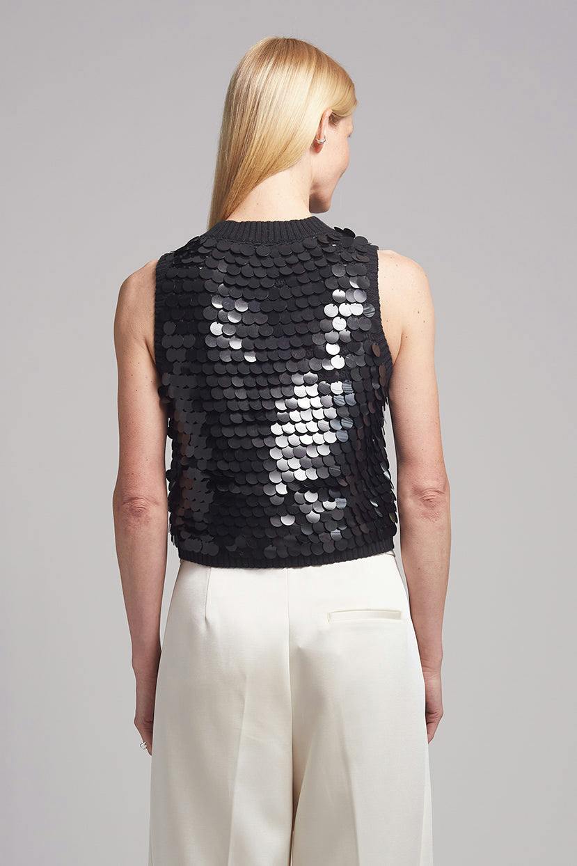 CORA TANK | BLACK W/ BLACK SEQUINS