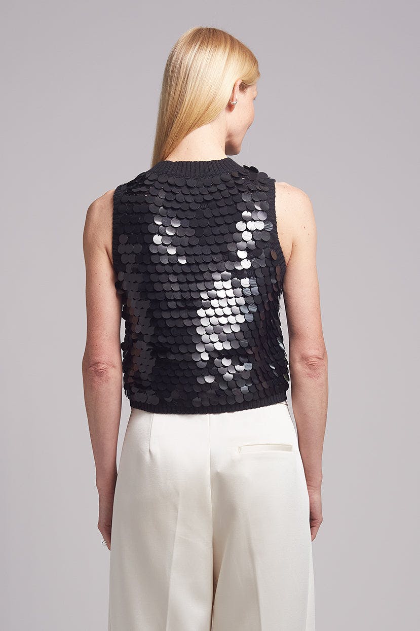 Women's Cora Large Sequins Crew Neck Sweater Tank