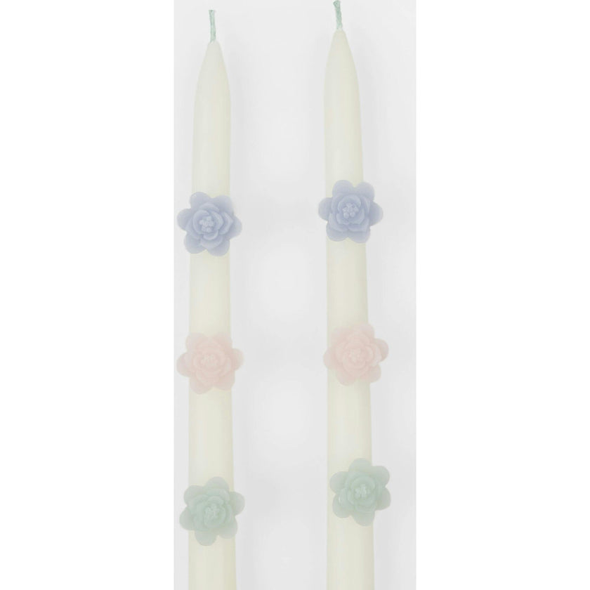 Pastel Flower Taper Candles