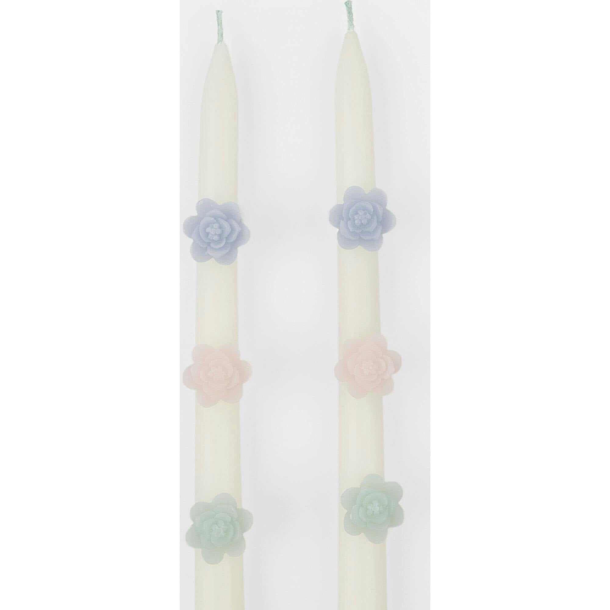 Pastel Flower Taper Candles