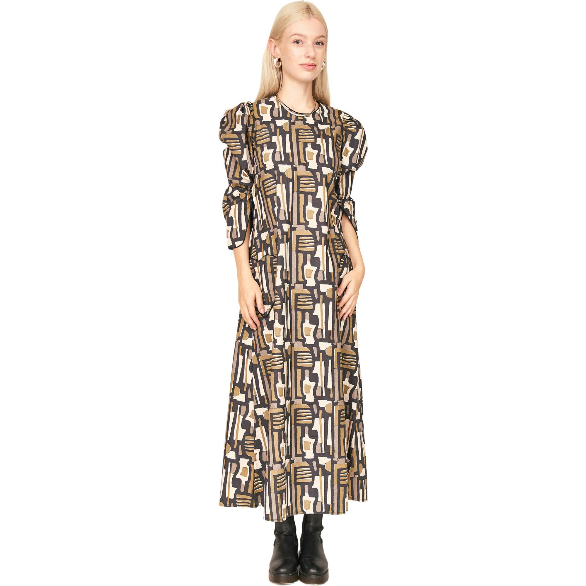 Cassis Dress in Olive Labyrinth