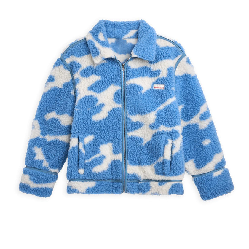 adult merino wool jacket - blue cow