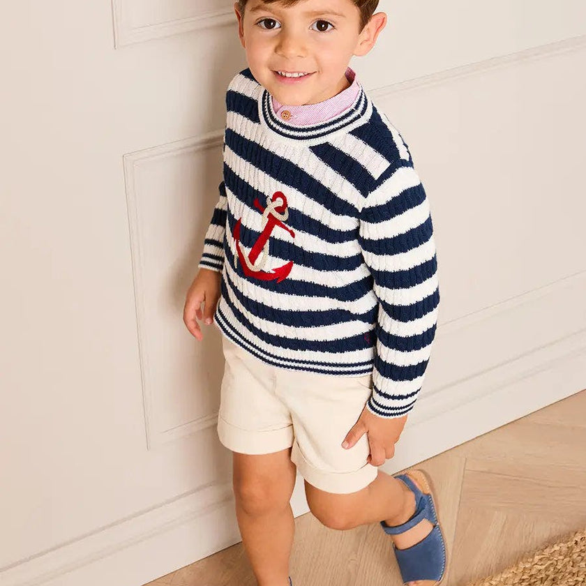 Elasticated Waist Shorts in Cream (12mths-4yrs)