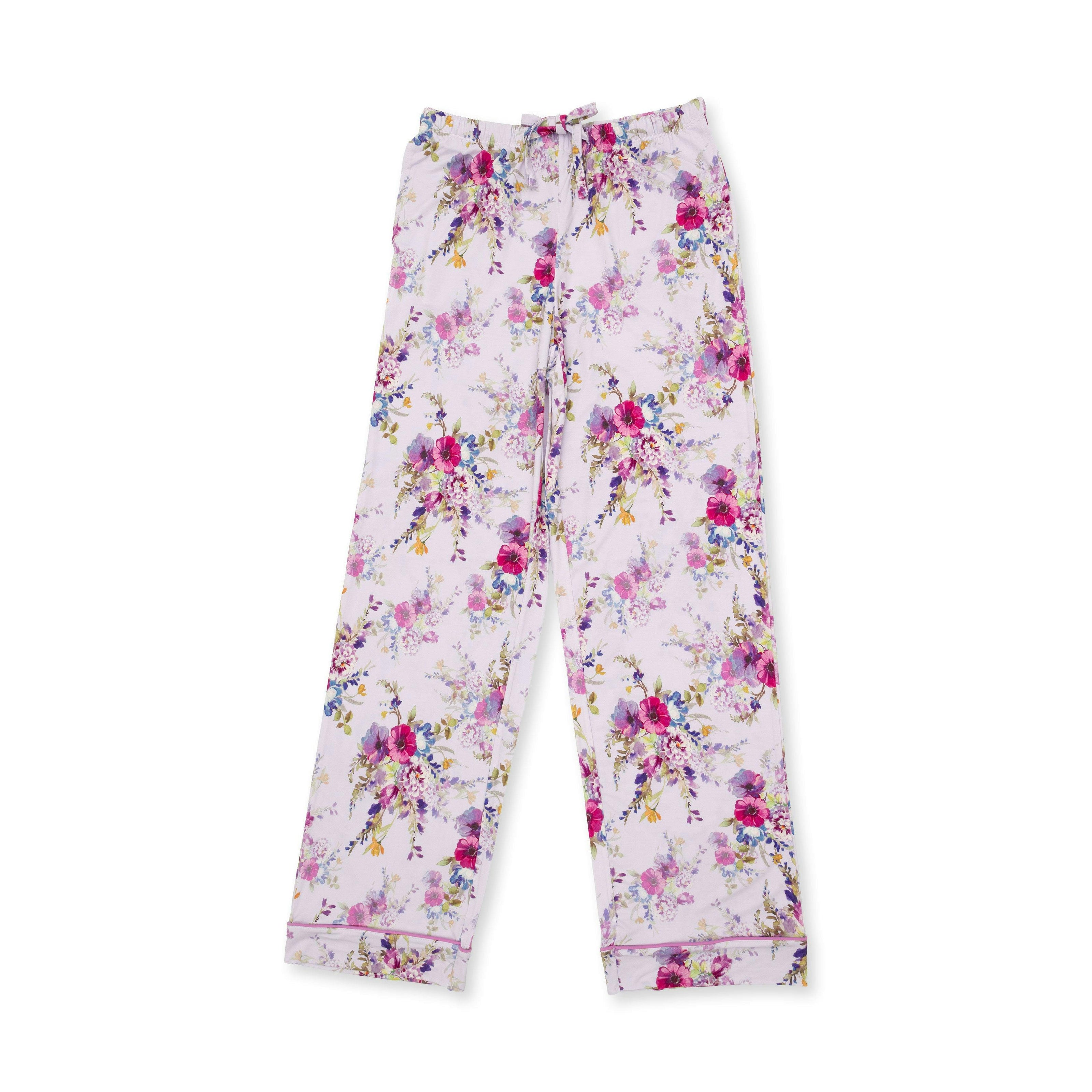 Dahlia Floral - Adult Long Sleeve Coat Style and Pant with Pockets
