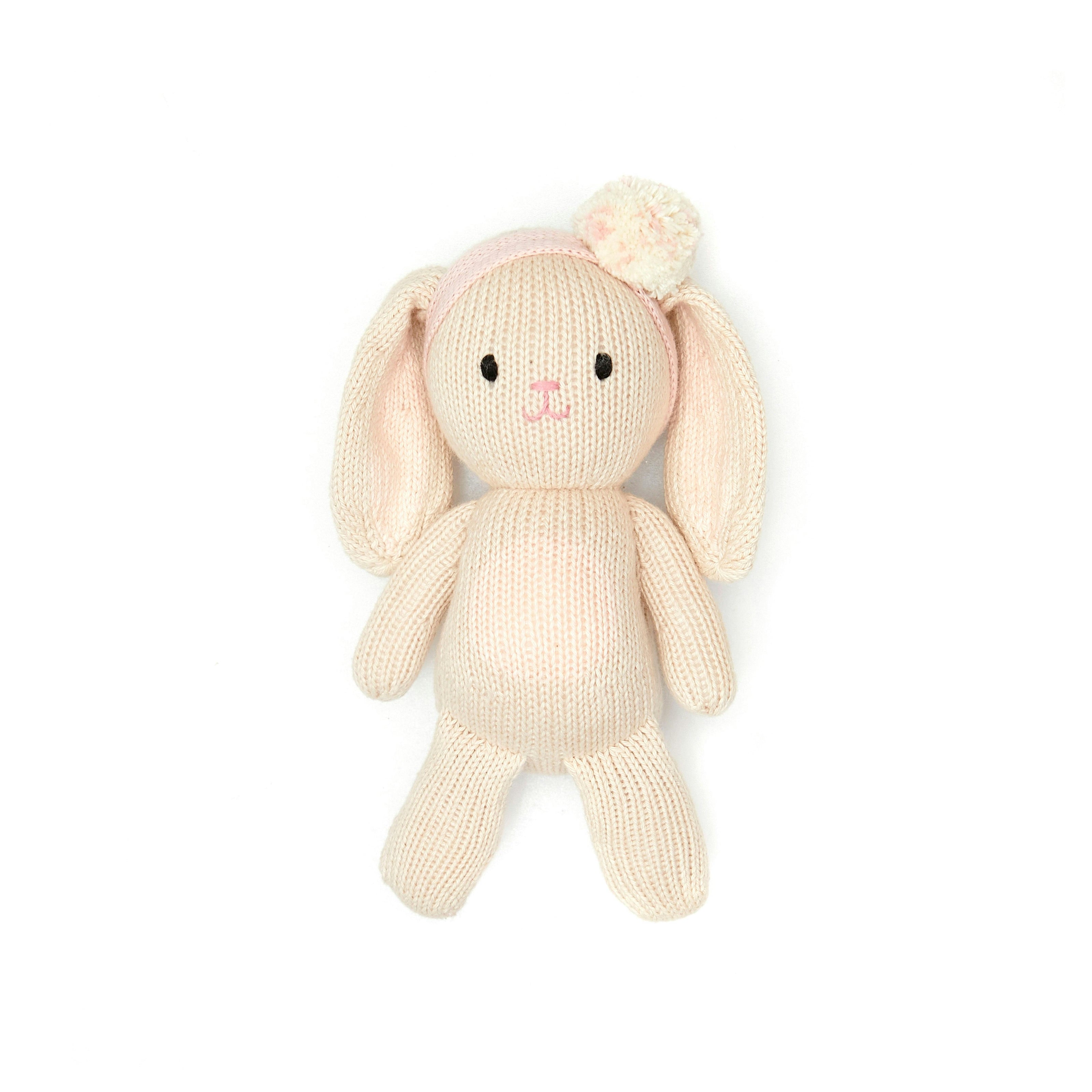 Baby bunny girl with pompom Pink -  8