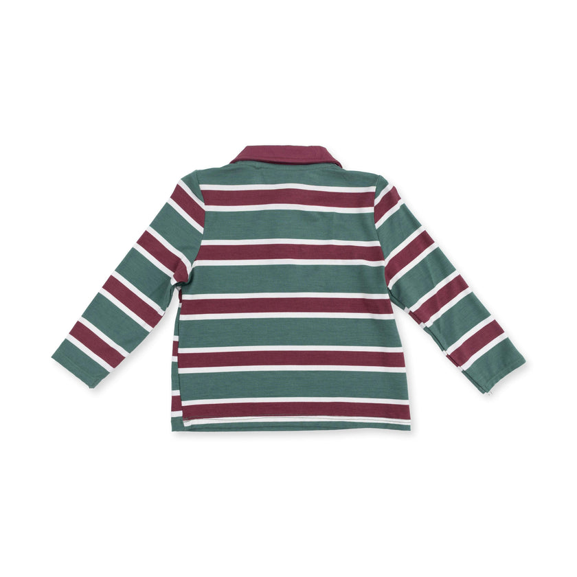 Rugby Stripe Green - Long Sleeve Polo and Jogger