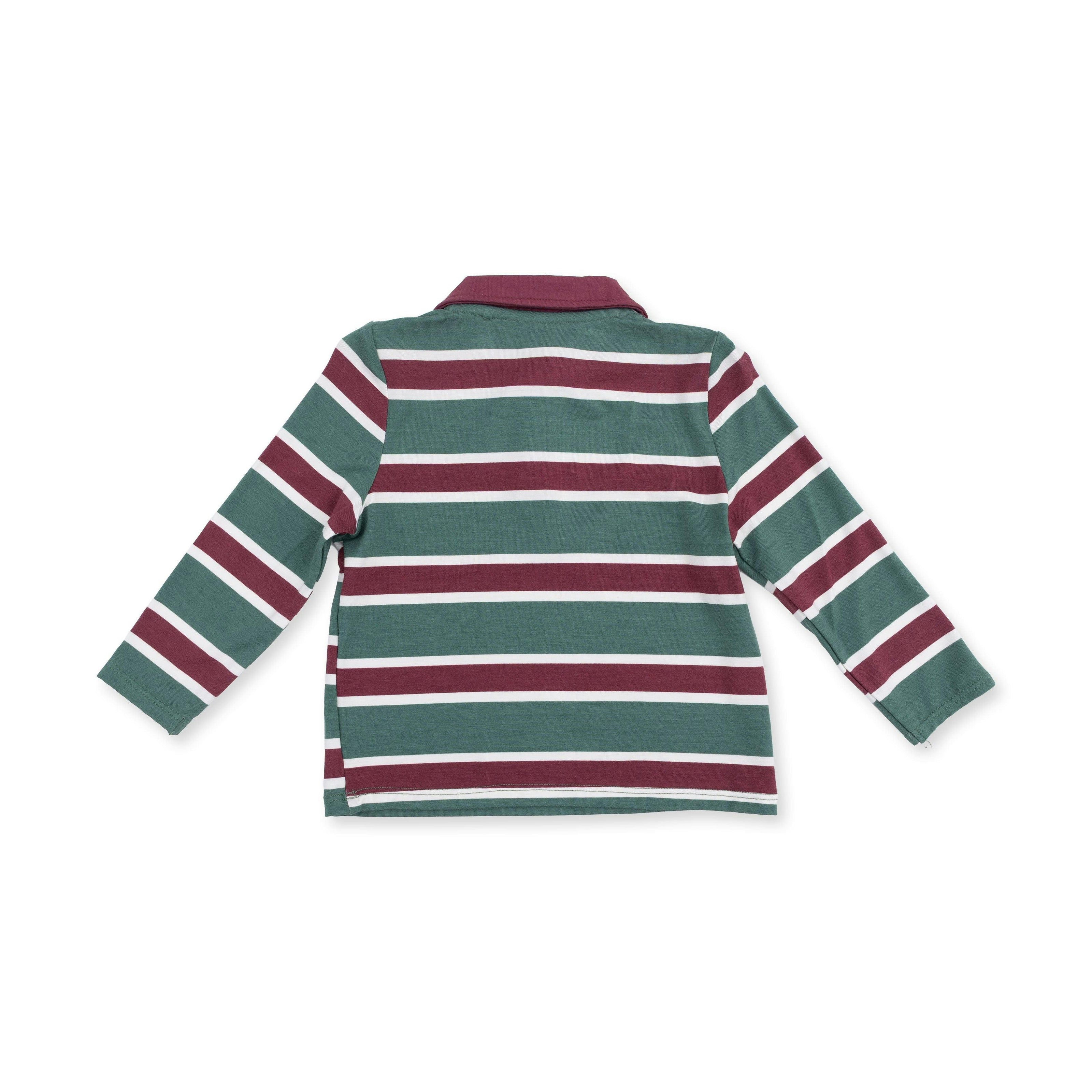 Rugby Stripe Green - Long Sleeve Polo and Jogger