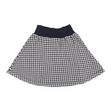 Soft Gingham Ribbed Waist A-Line Short Skirt