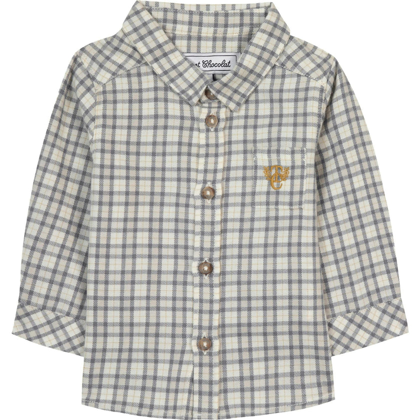 TARTINE ET CHOCOLAT Button-Down Plaid Baby Shirt