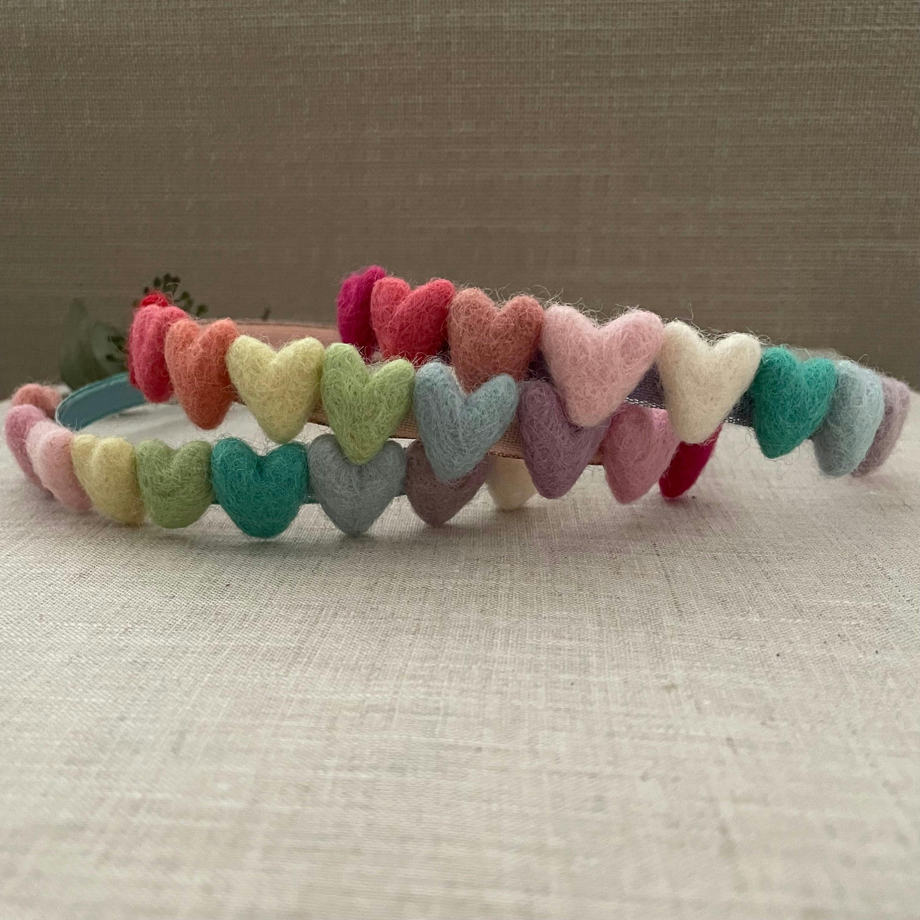 Rainbow Hearts Headband, Purple