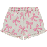 Bow Print Ruffle Shorts