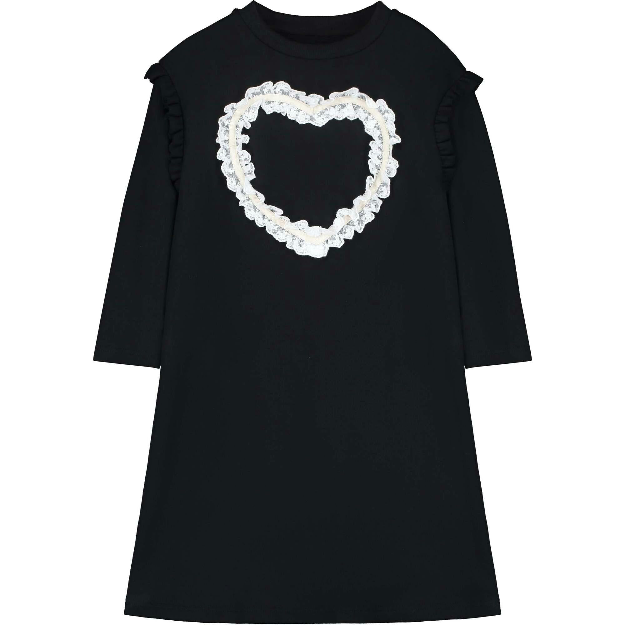 Lace Heart Dress Black