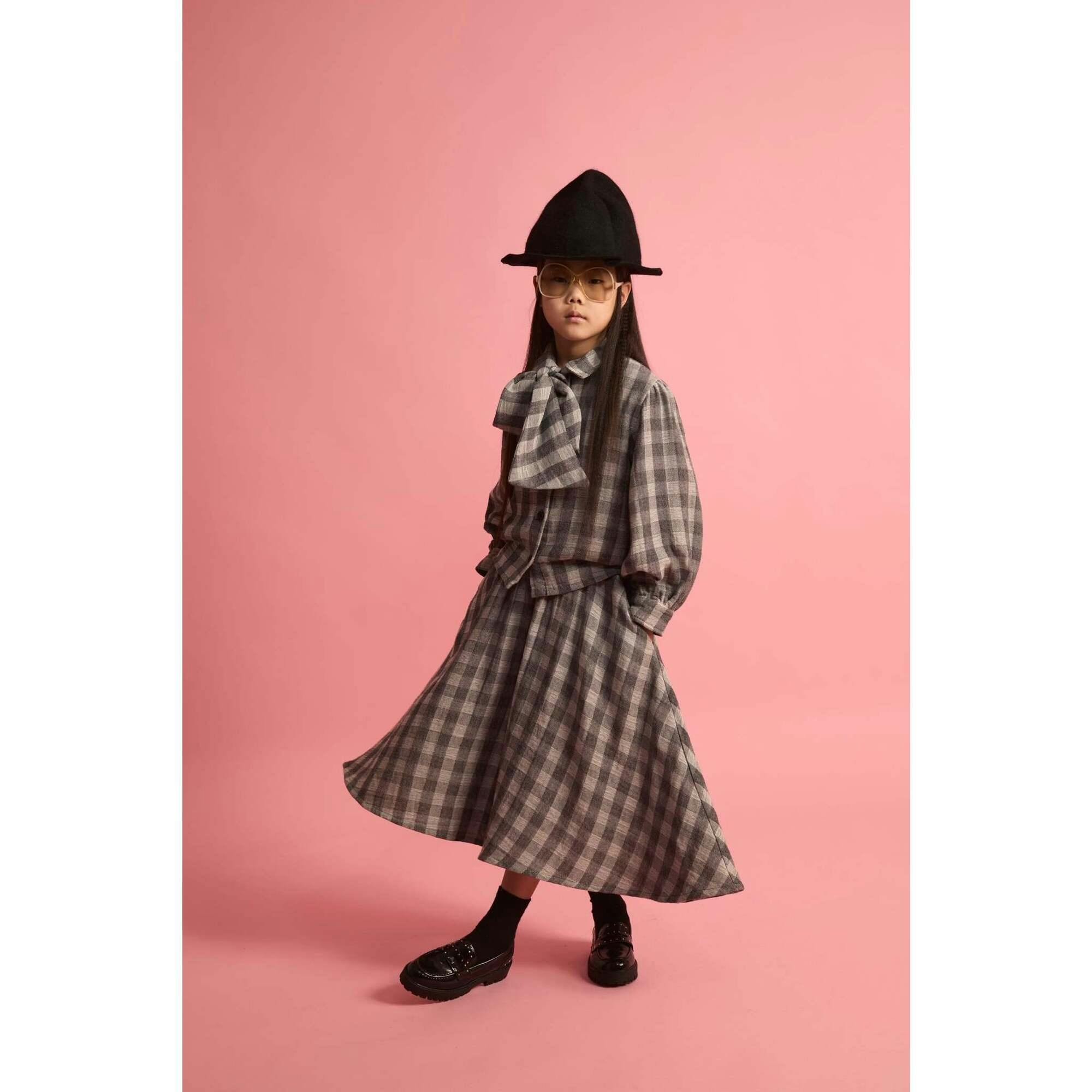 Check Bow Blouse