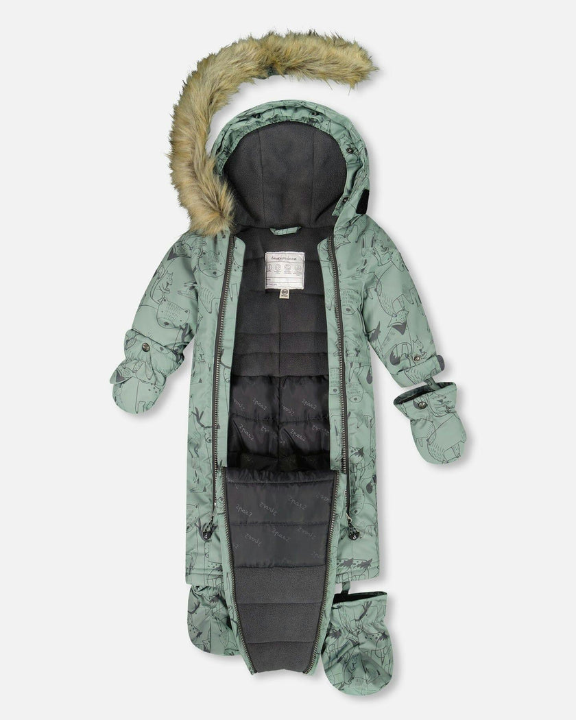 One-Piece Baby Play Snowsuit Designed for Car Seat