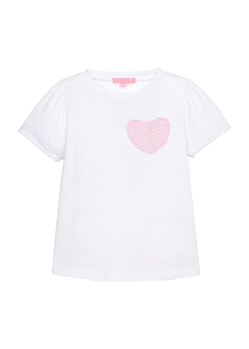 Essential Tee - Pink Seersucker Heart