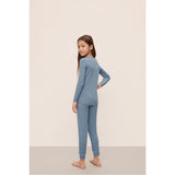 Kids TENCEL Modal Unisex Long PJ Set, Blue