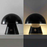 Porcini 7" Contemporary Bohemian Rechargeable/Cordless Iron Integrated LED Mushroom Table Lamp