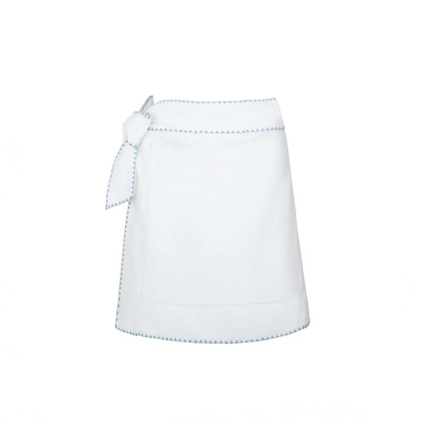 women's white embroidered short pareo