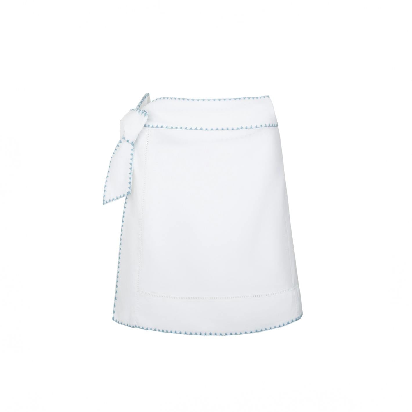 women's white embroidered short pareo