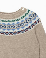 Baby Frankie Fairisle  Sweater in Oatmeal