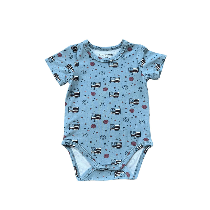 Baby Short Sleeve Bodysuit Retro America