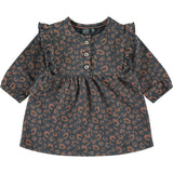 Leopard Print Long Sleeve Ruffle Dress