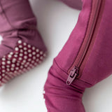 Plum Zippered Footie