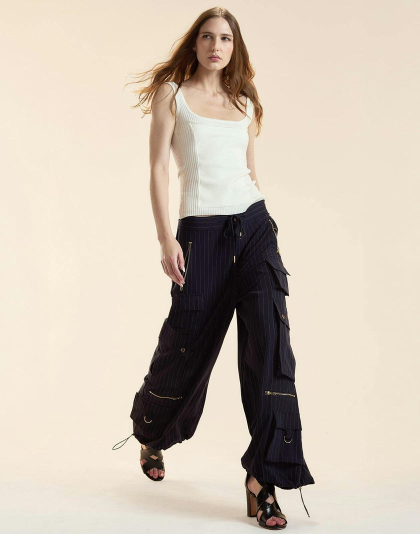 Pinstripe Cargo Pants