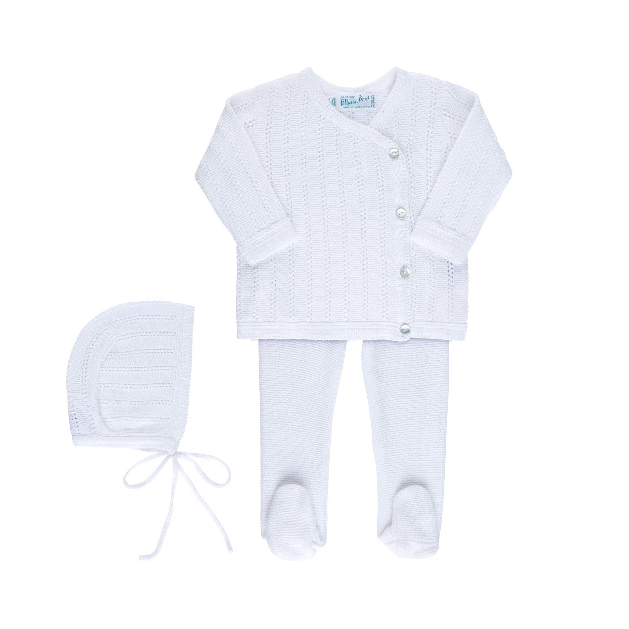 Pointelle Wrap Set with Hat Blue
