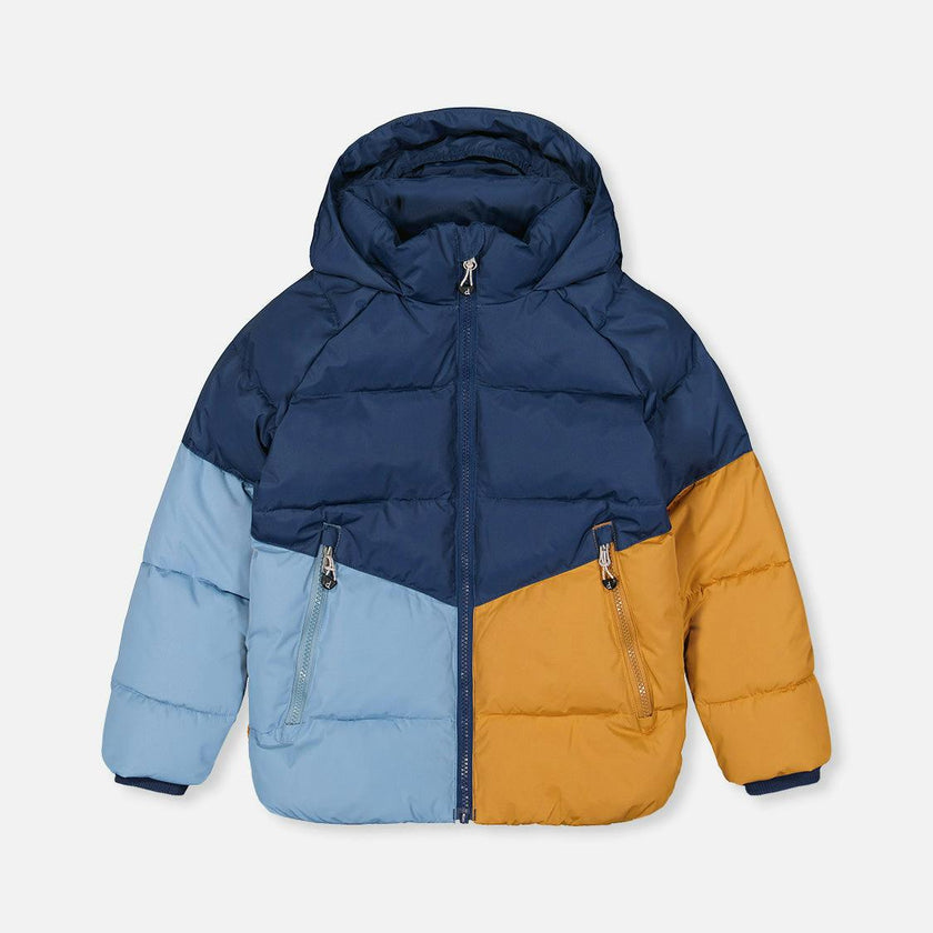 Color-Block Winter Jacket Dark Blue