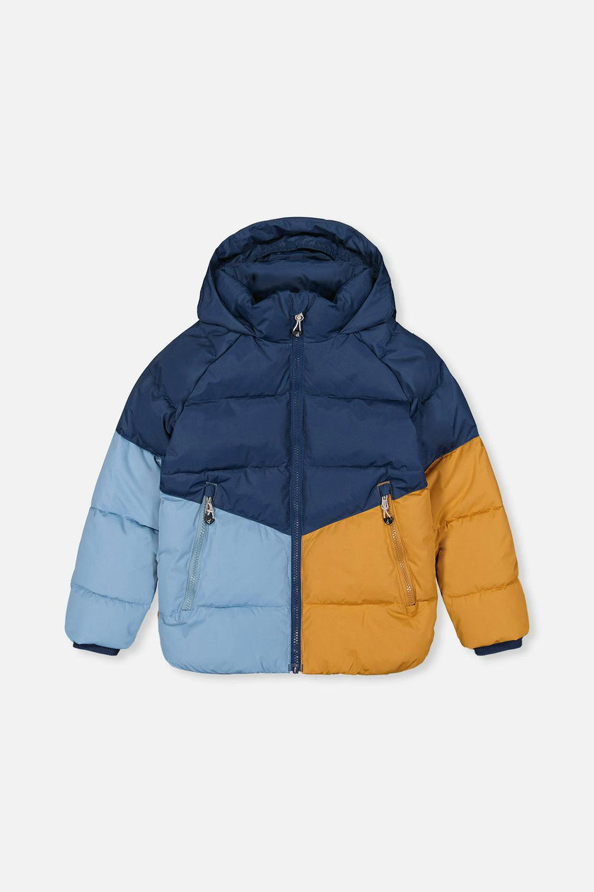 Color-Block Winter Jacket Dark Blue