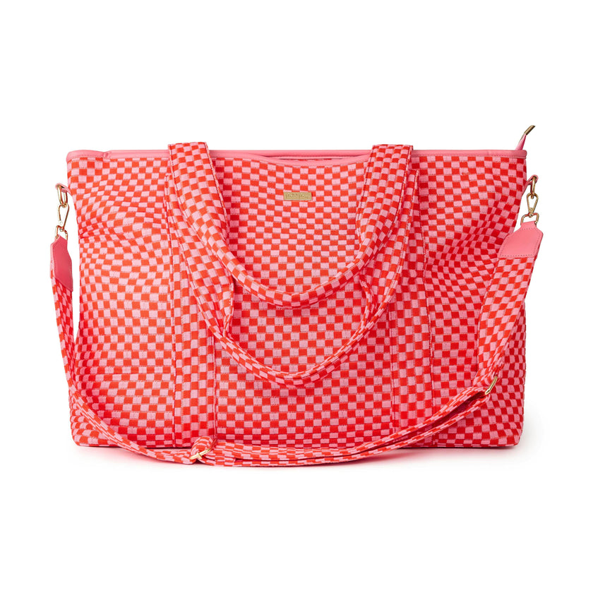 Checkered Weekender Duffel Bag