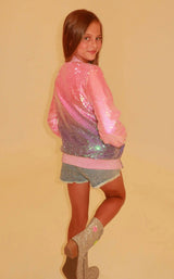 Bubble Gum Shimmer Sequin Bomber