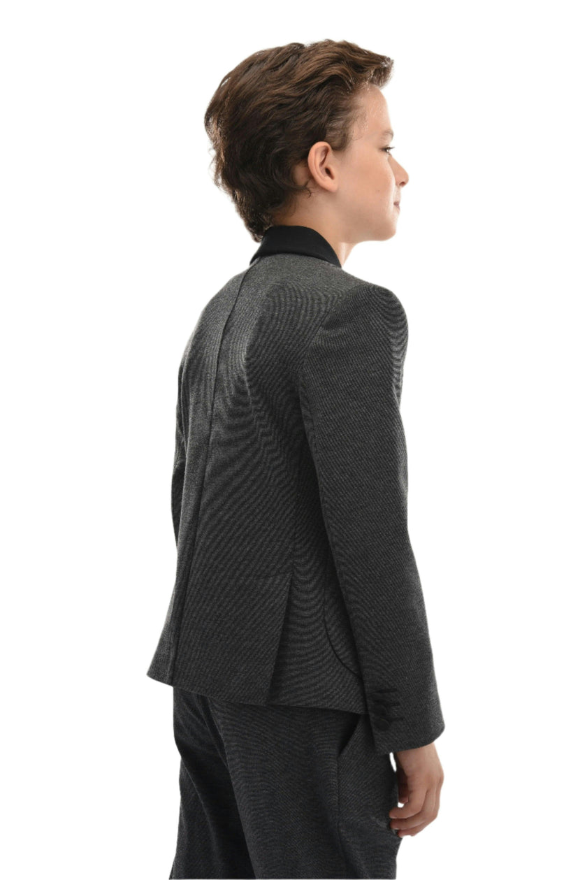 Gray Shawl Lapel Blazer