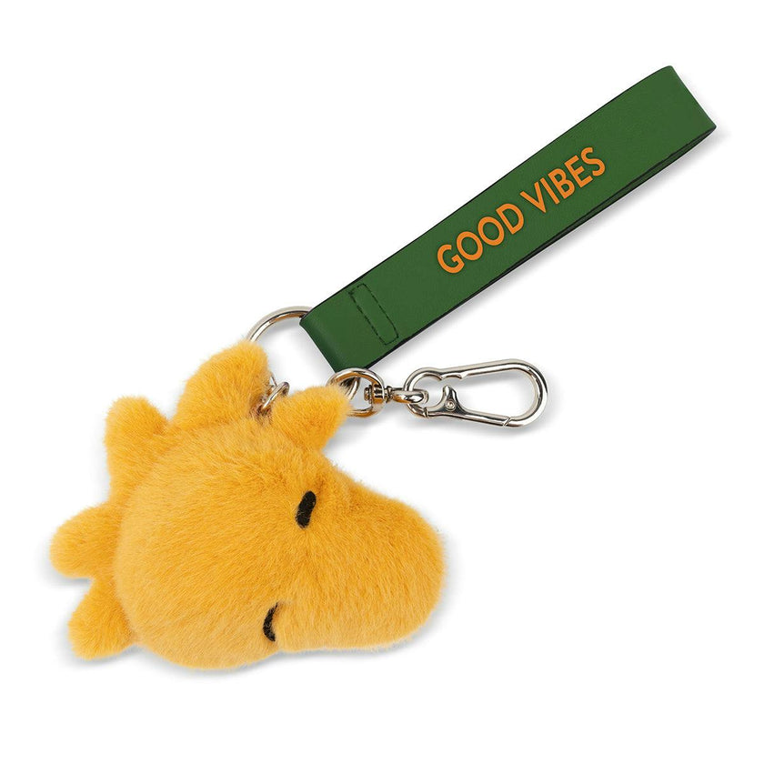 Bag Charm Plush PEANUTS WOODSTOCK FUZZY ECO Yellow 3.5"