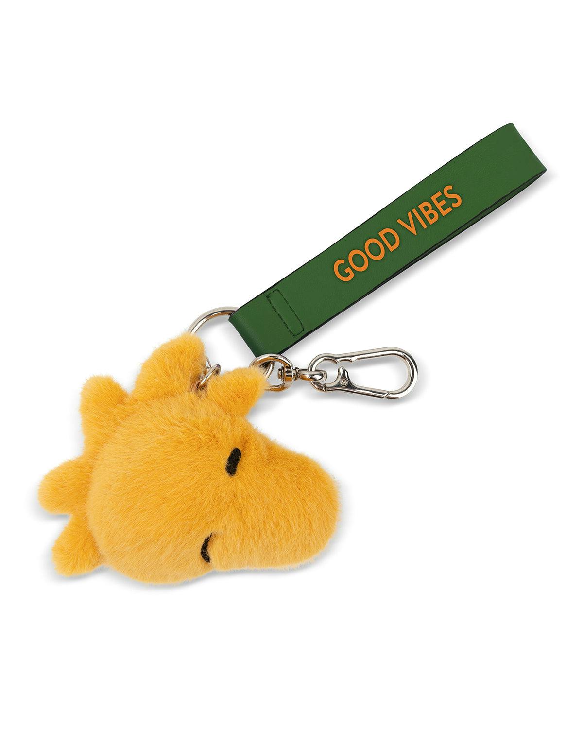 Bag Charm Plush PEANUTS WOODSTOCK FUZZY ECO Yellow 3.5