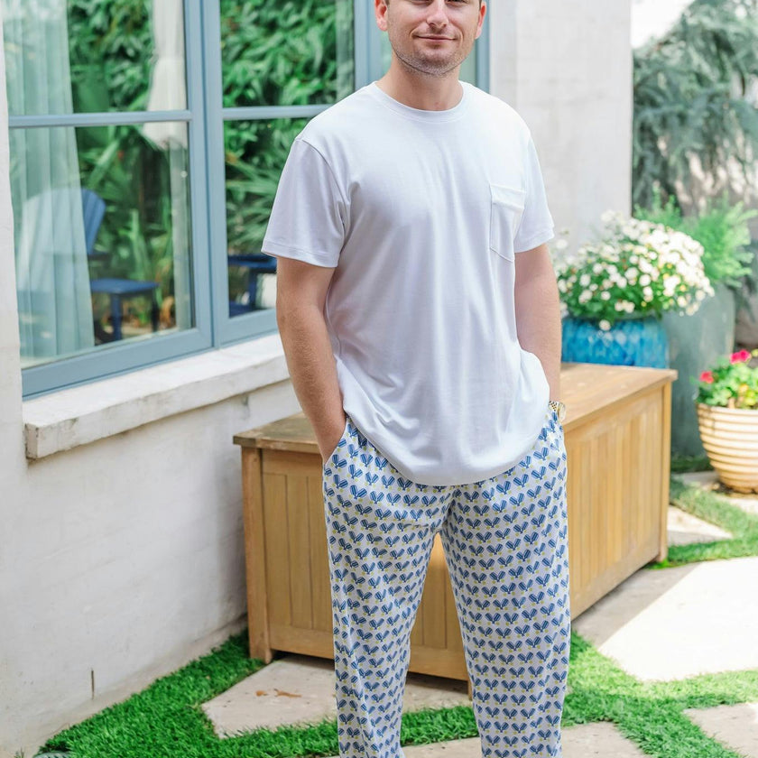 Brent Men's Hangout Pant - Pickleball Blue