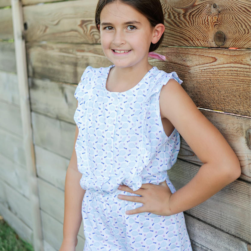 Lola Girls' Romper - Tennis Match Pink