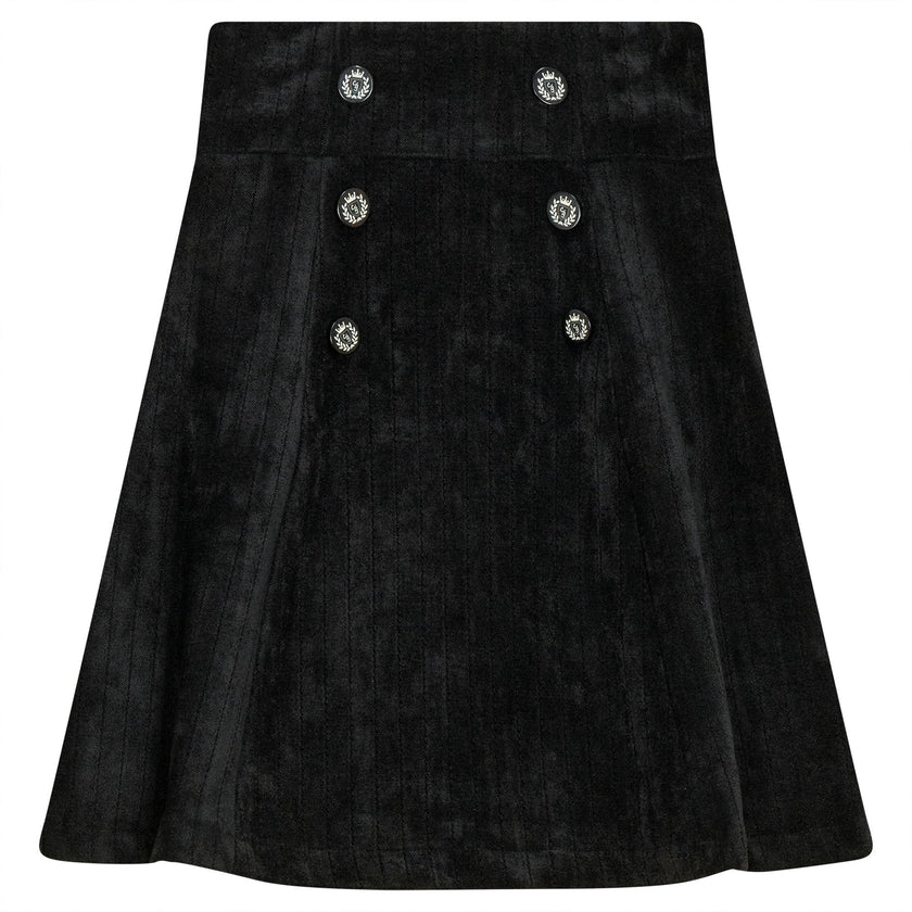 Velour Side Zip Striped Skirt