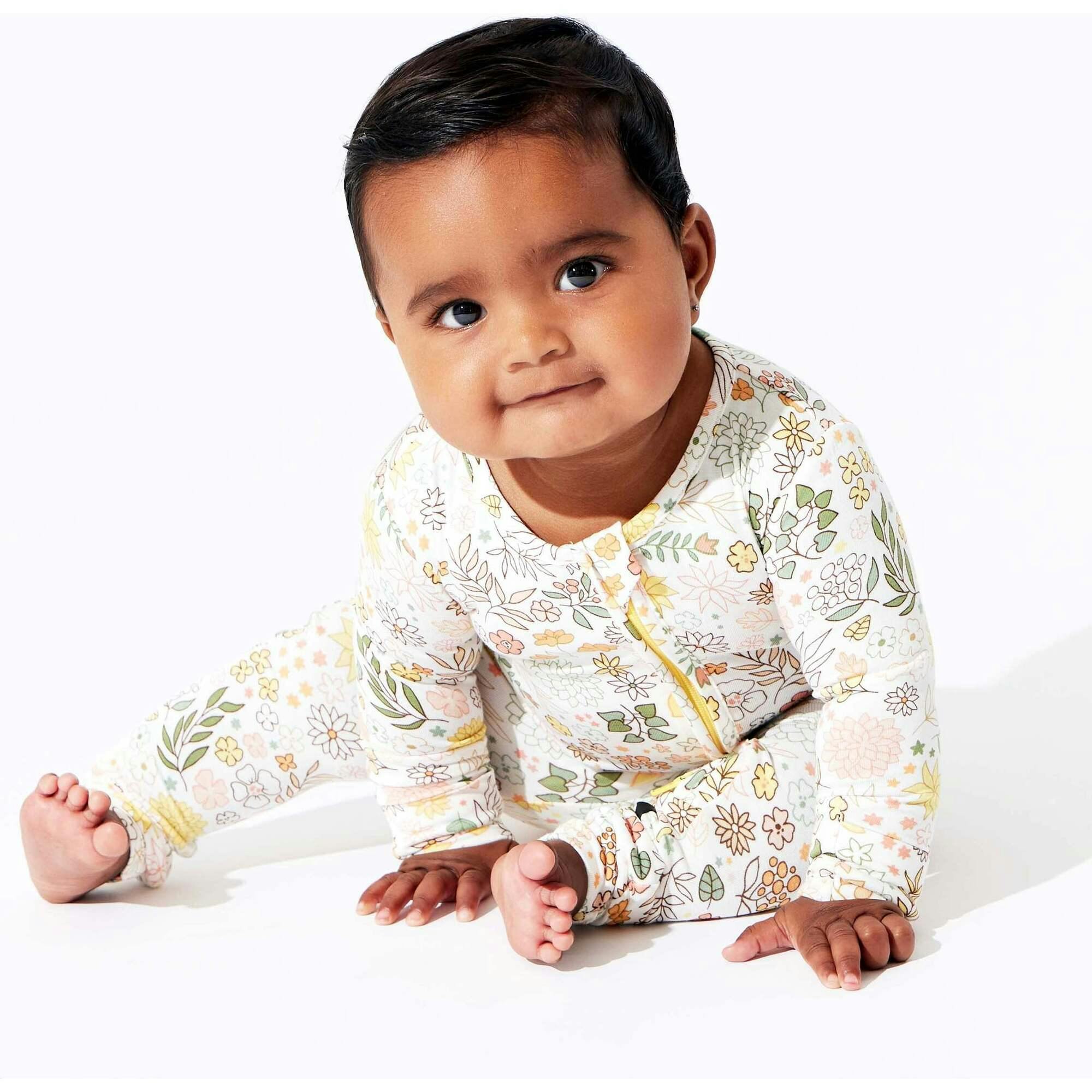 Fall Floral Bamboo Convertible Footie