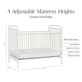 Abigail 3-in-1 Convertible Crib in Washed White