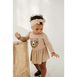 Girl's Bodysuit Dress Set Winter Floral