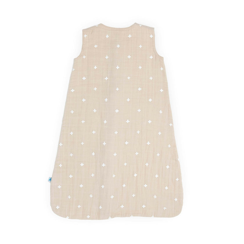 Cotton Muslin Sleep Bag - Taupe Cross