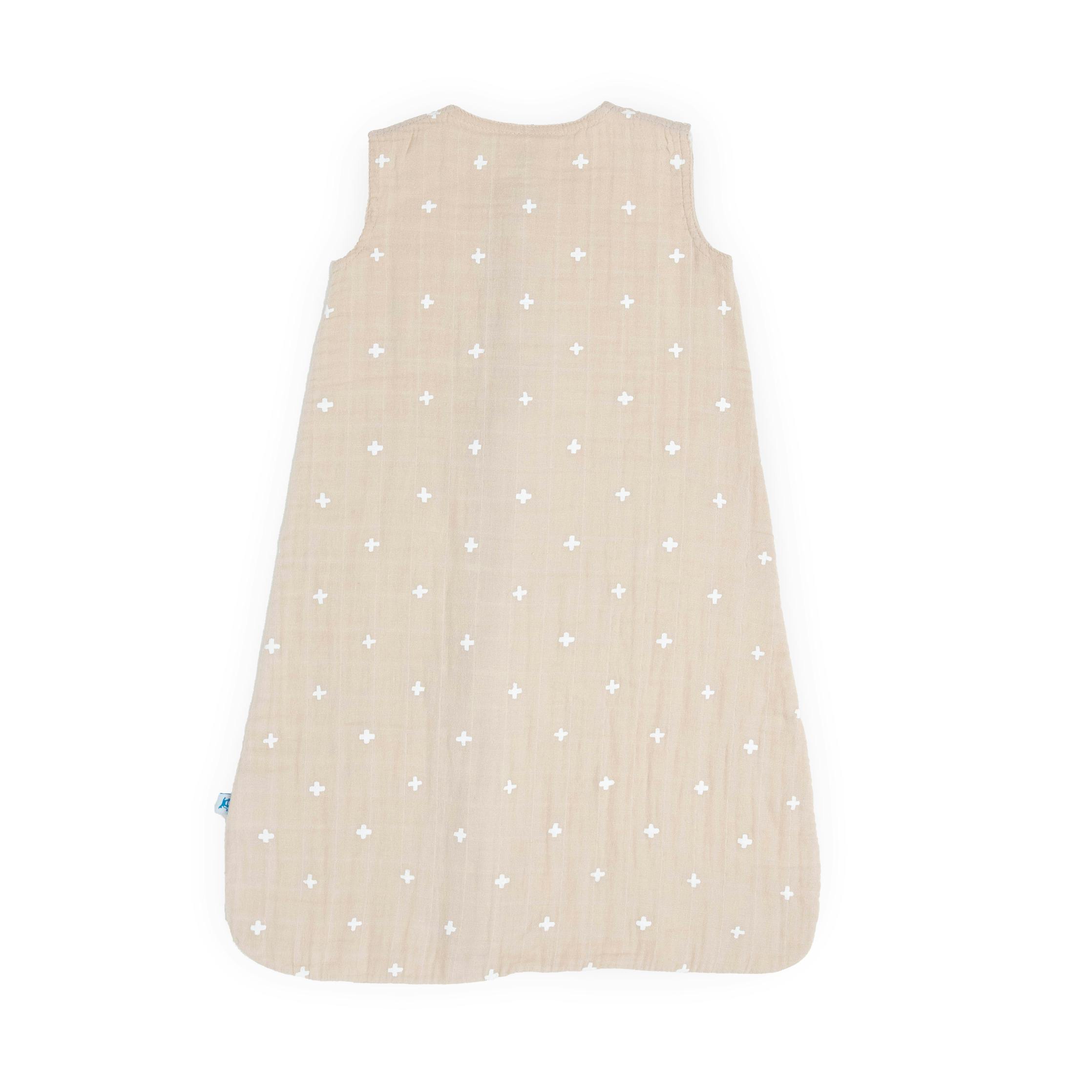 Cotton Muslin Sleep Bag - Taupe Cross