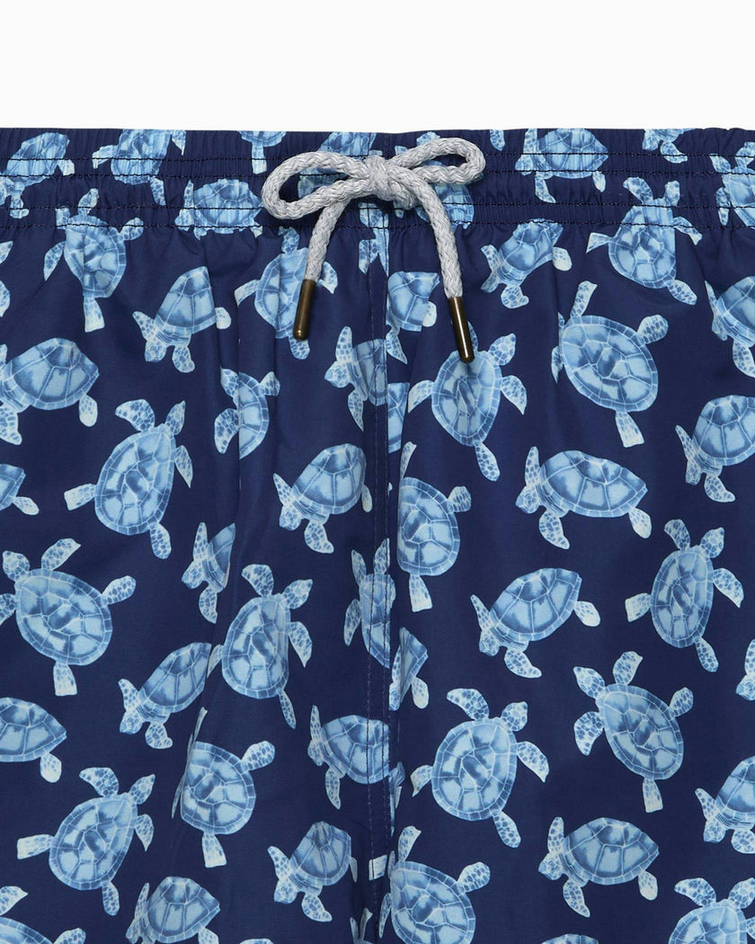 Mens Daddy & Me Swimshorts in Navy Turtle